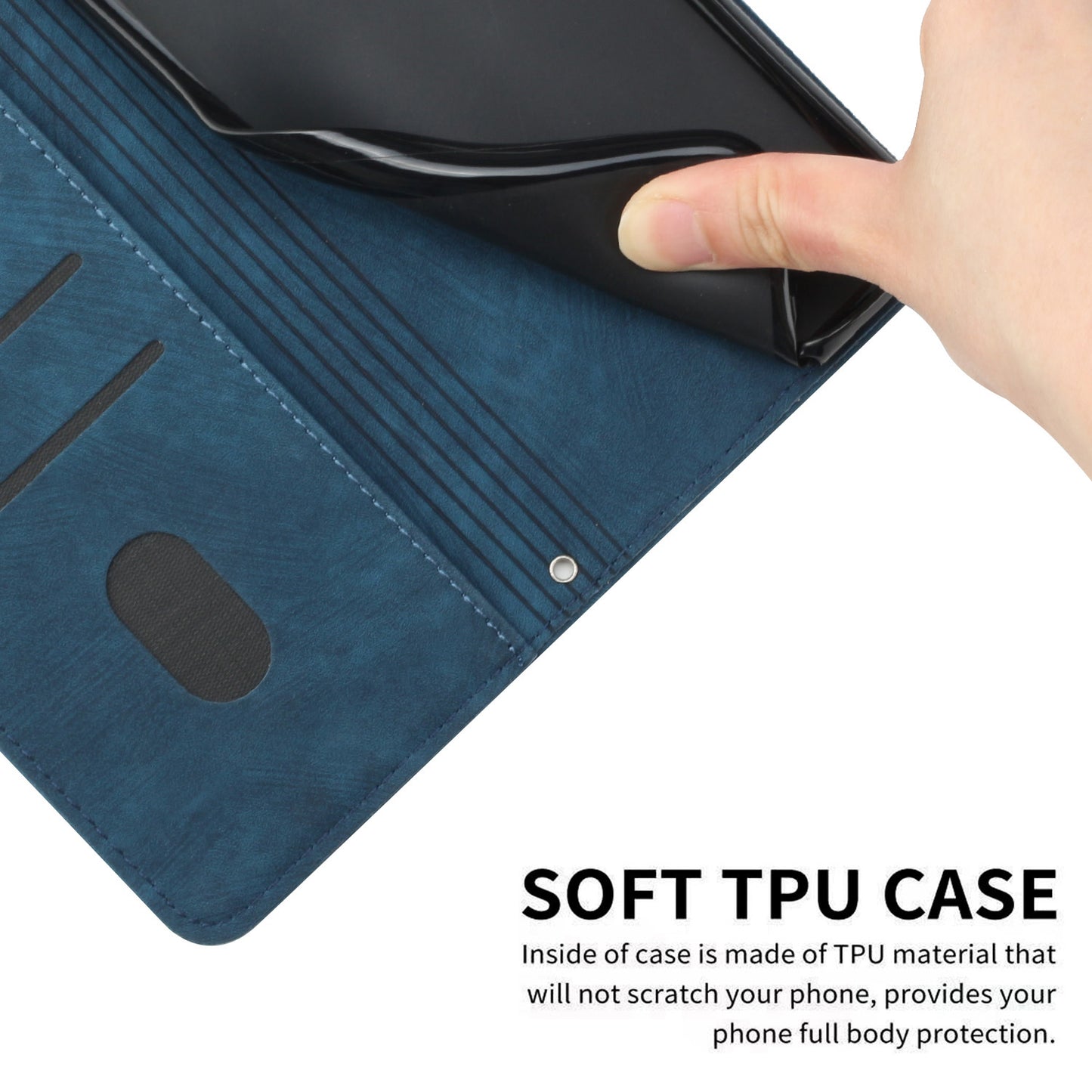 For Infinix Note 30 Pro 4G Stand PU Leather Wallet Case Skin-touch Imprinted Lines Phone Cover