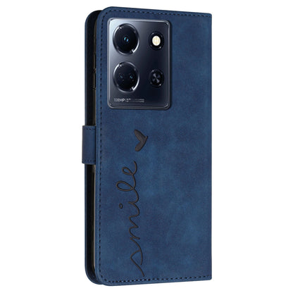 For Infinix Note 30 4G / Note 30 5G Wallet Phone Cover Imprinted Heart PU Leather + TPU Stand Case