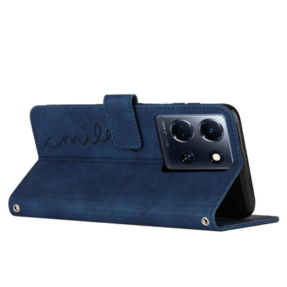 For Infinix Note 30 4G / Note 30 5G Wallet Phone Cover Imprinted Heart PU Leather + TPU Stand Case