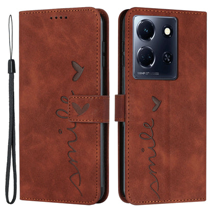 For Infinix Note 30 4G / Note 30 5G Wallet Phone Cover Imprinted Heart PU Leather + TPU Stand Case