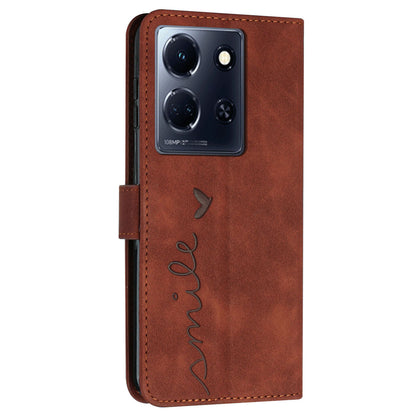 For Infinix Note 30 4G / Note 30 5G Wallet Phone Cover Imprinted Heart PU Leather + TPU Stand Case