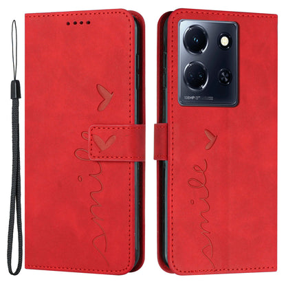 For Infinix Note 30 4G / Note 30 5G Wallet Phone Cover Imprinted Heart PU Leather + TPU Stand Case