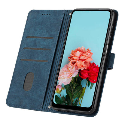 For Infinix Note 30 4G / Note 30 5G Phone Leather Case Lines Imprinted Stand Wallet Phone Cover with Shoulder Strap
