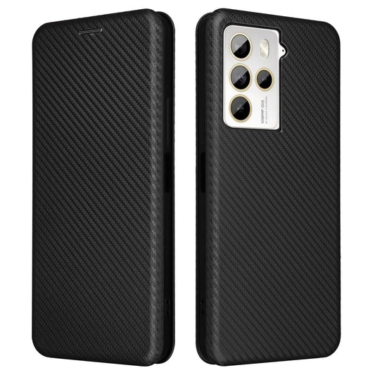 For HTC U23 Pro 5G Phone Stand Case Carbon Fiber Texture Leather Cover with Card Slot