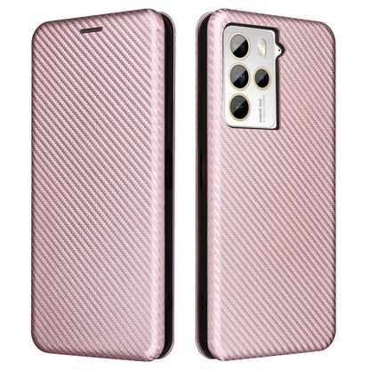 For HTC U23 Pro 5G Phone Stand Case Carbon Fiber Texture Leather Cover with Card Slot