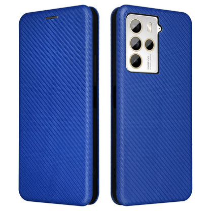 For HTC U23 Pro 5G Phone Stand Case Carbon Fiber Texture Leather Cover with Card Slot