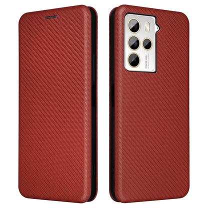 For HTC U23 Pro 5G Phone Stand Case Carbon Fiber Texture Leather Cover with Card Slot
