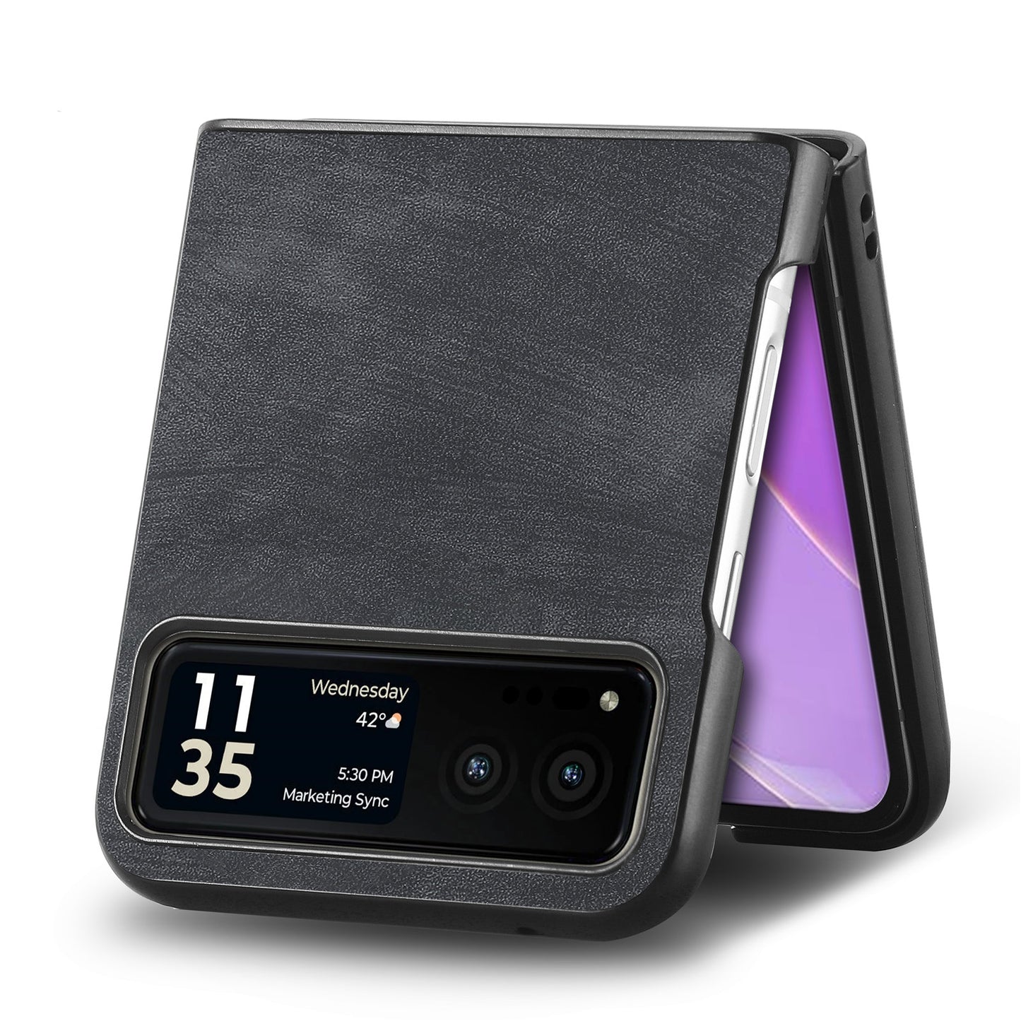 For Motorola Razr 40 5G Phone Case PU Leather Coated PC Case Skin-Touch Protective Cover