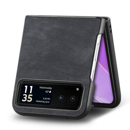 For Motorola Razr 40 5G Phone Case PU Leather Coated PC Case Skin-Touch Protective Cover