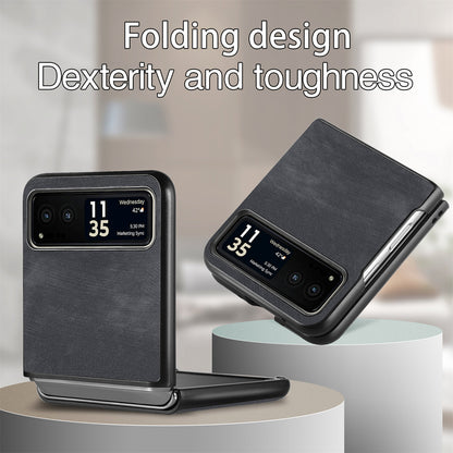 For Motorola Razr 40 5G Phone Case PU Leather Coated PC Case Skin-Touch Protective Cover