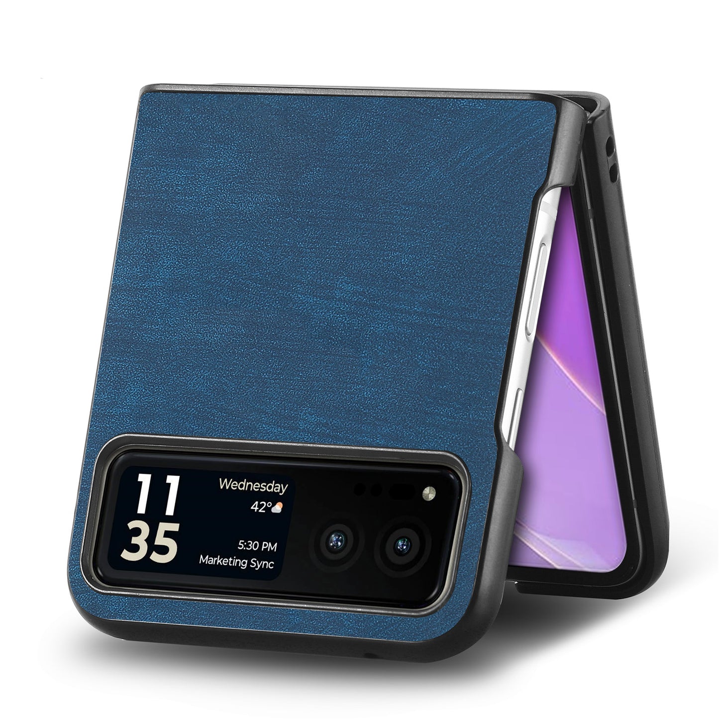 For Motorola Razr 40 5G Phone Case PU Leather Coated PC Case Skin-Touch Protective Cover