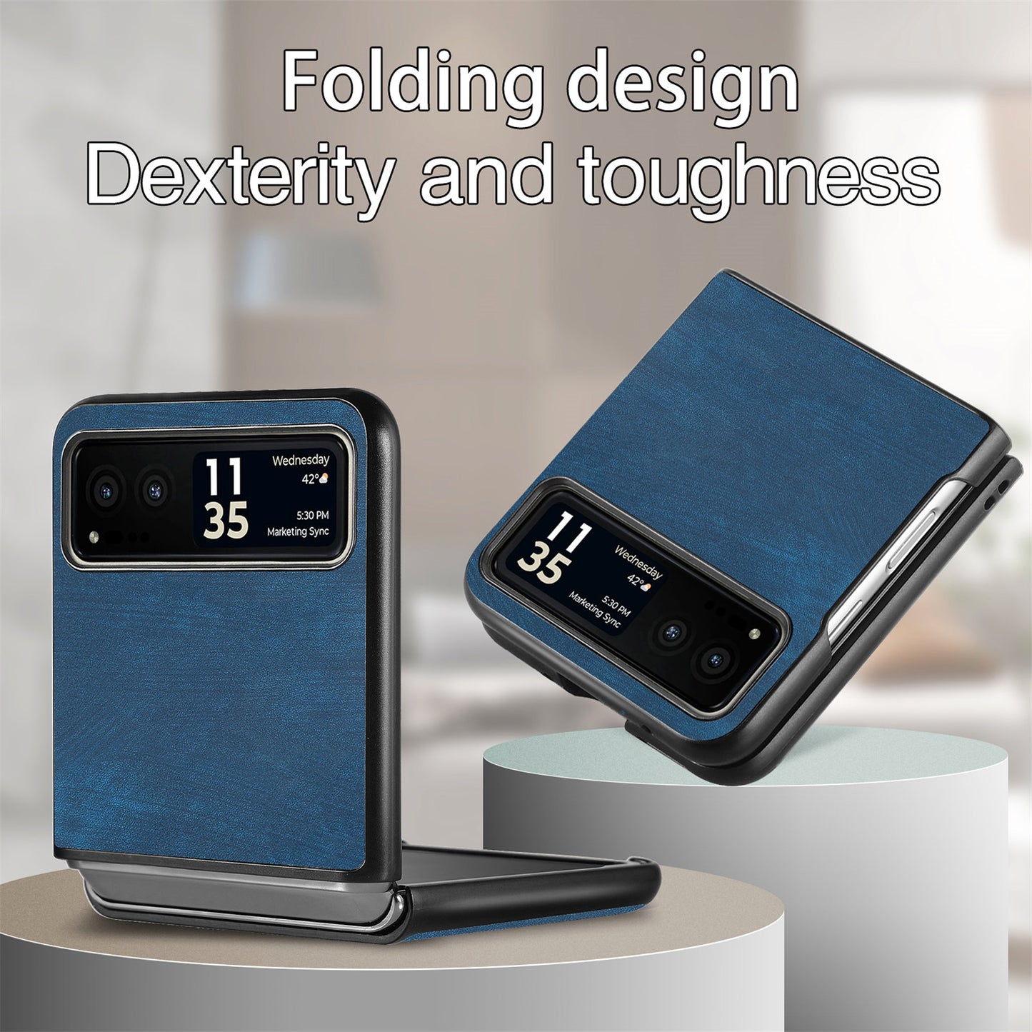 For Motorola Razr 40 5G Phone Case PU Leather Coated PC Case Skin-Touch Protective Cover