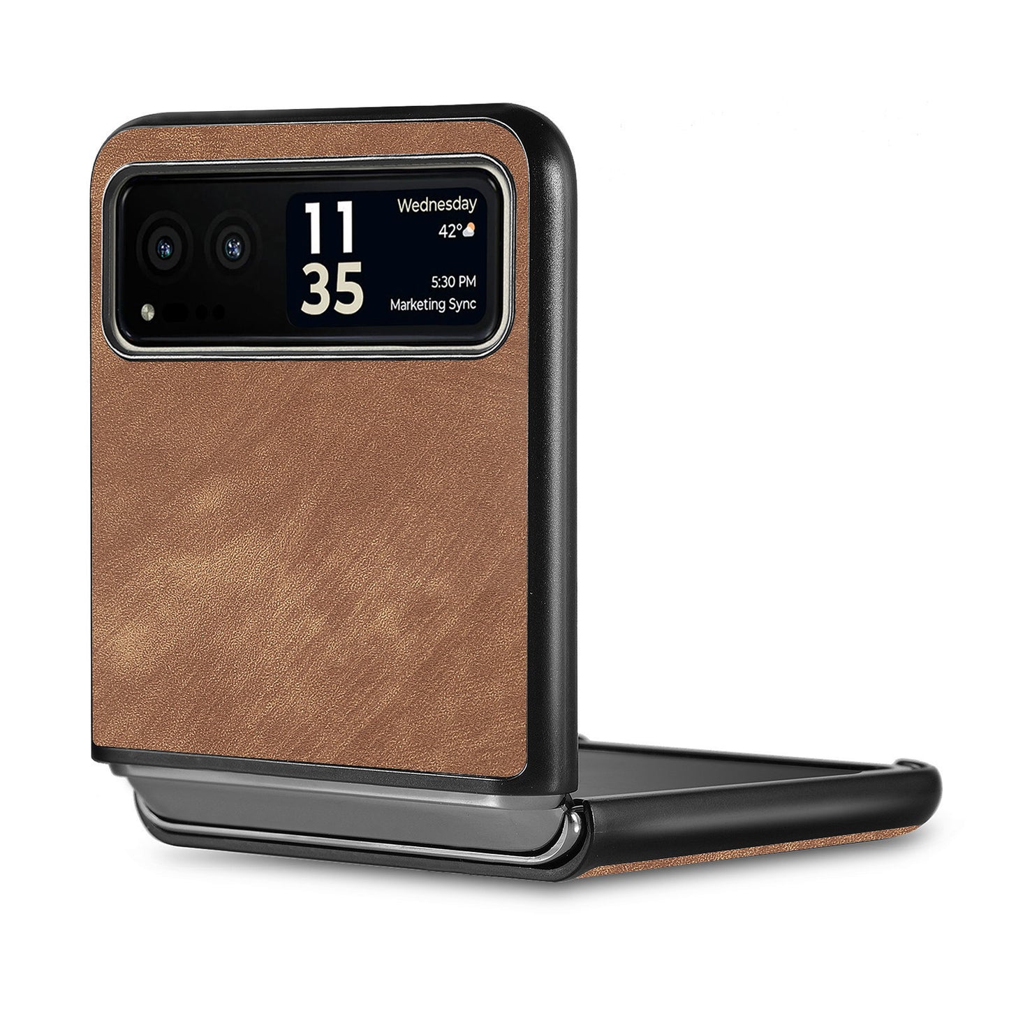 For Motorola Razr 40 5G Phone Case PU Leather Coated PC Case Skin-Touch Protective Cover