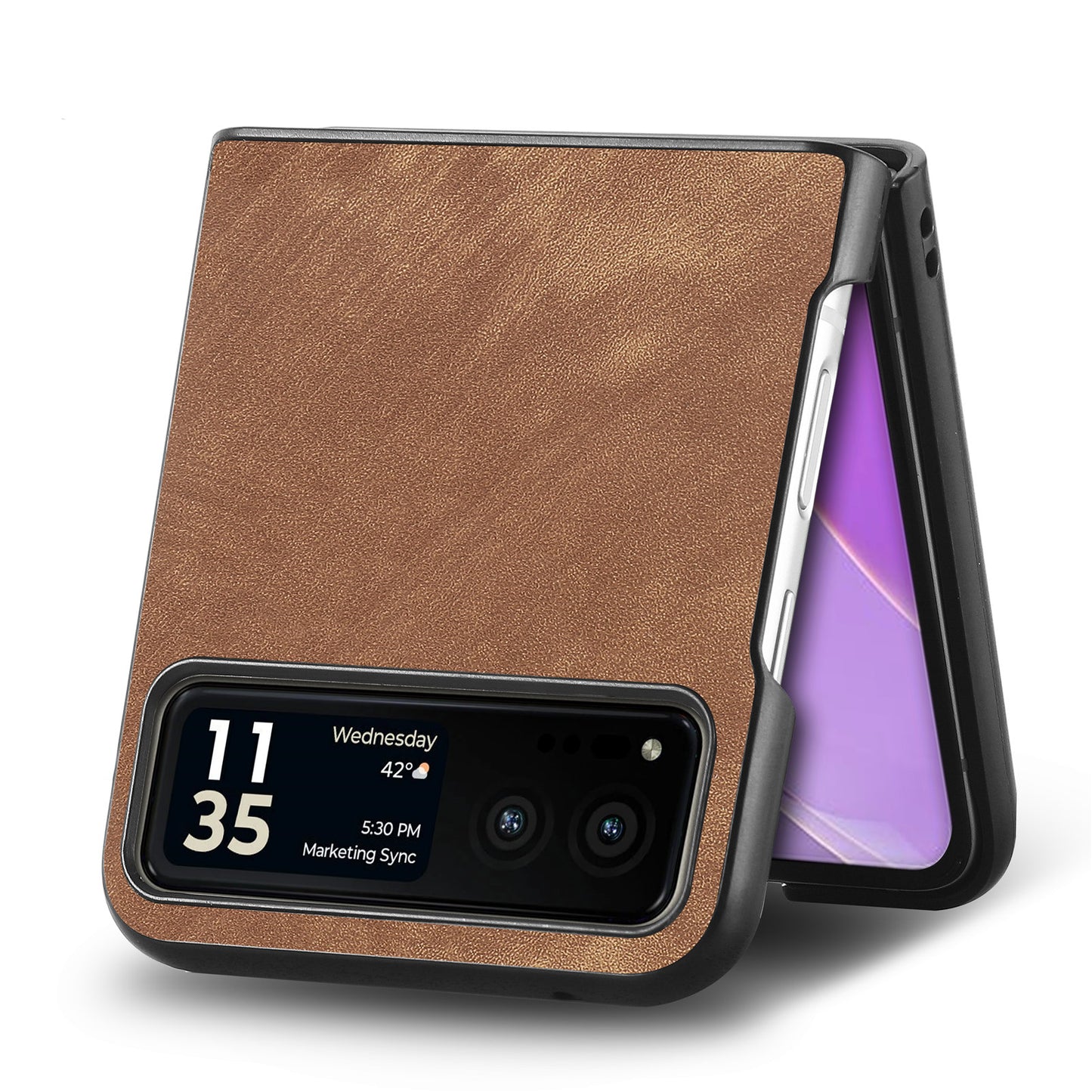 For Motorola Razr 40 5G Phone Case PU Leather Coated PC Case Skin-Touch Protective Cover