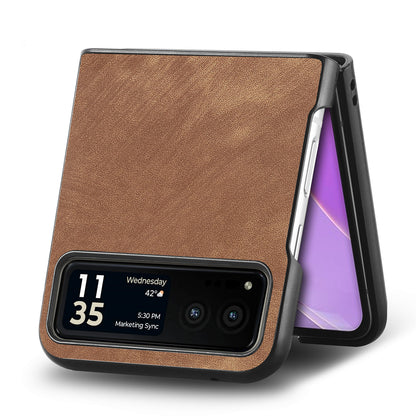 For Motorola Razr 40 5G Phone Case PU Leather Coated PC Case Skin-Touch Protective Cover