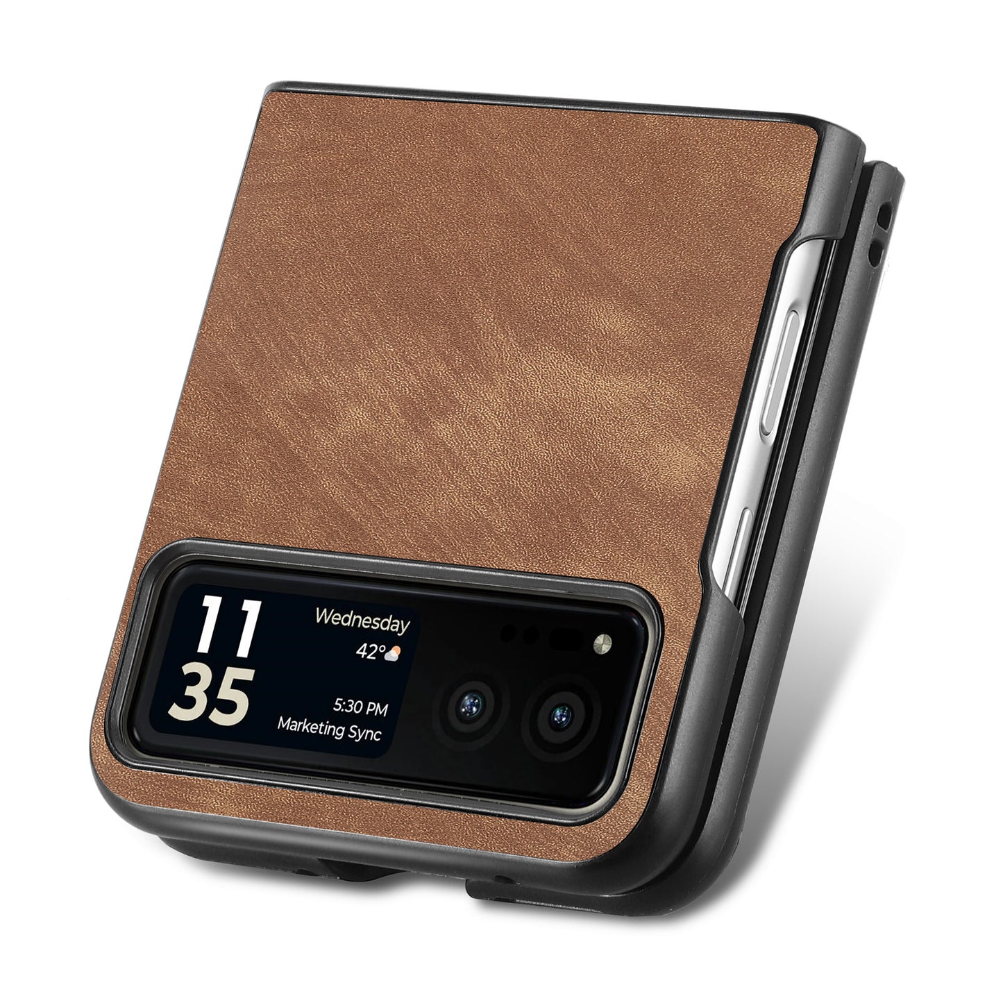 For Motorola Razr 40 5G Phone Case PU Leather Coated PC Case Skin-Touch Protective Cover