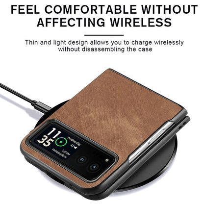 For Motorola Razr 40 5G Phone Case PU Leather Coated PC Case Skin-Touch Protective Cover