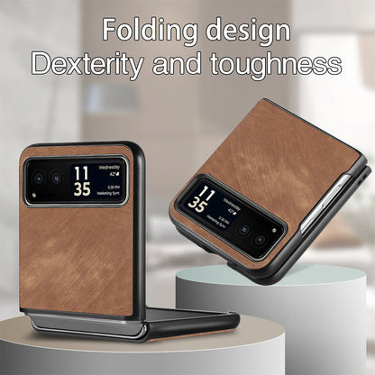 For Motorola Razr 40 5G Phone Case PU Leather Coated PC Case Skin-Touch Protective Cover