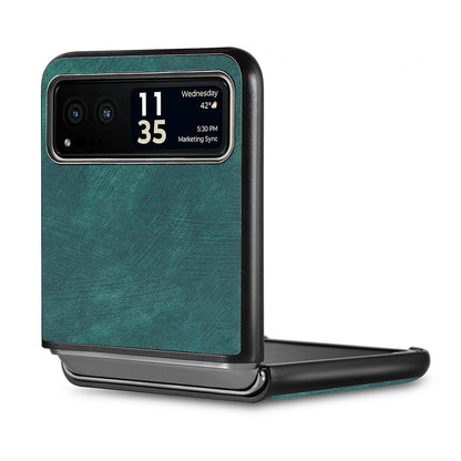 For Motorola Razr 40 5G Phone Case PU Leather Coated PC Case Skin-Touch Protective Cover