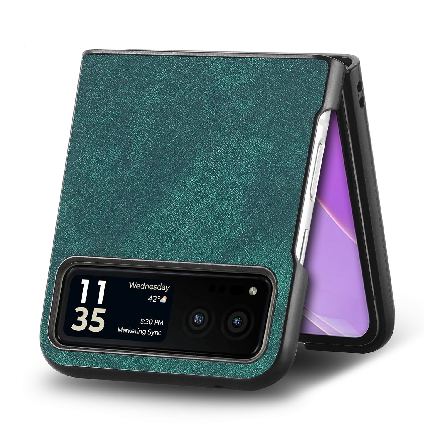 For Motorola Razr 40 5G Phone Case PU Leather Coated PC Case Skin-Touch Protective Cover