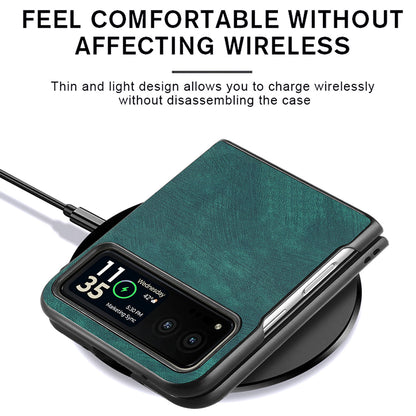 For Motorola Razr 40 5G Phone Case PU Leather Coated PC Case Skin-Touch Protective Cover