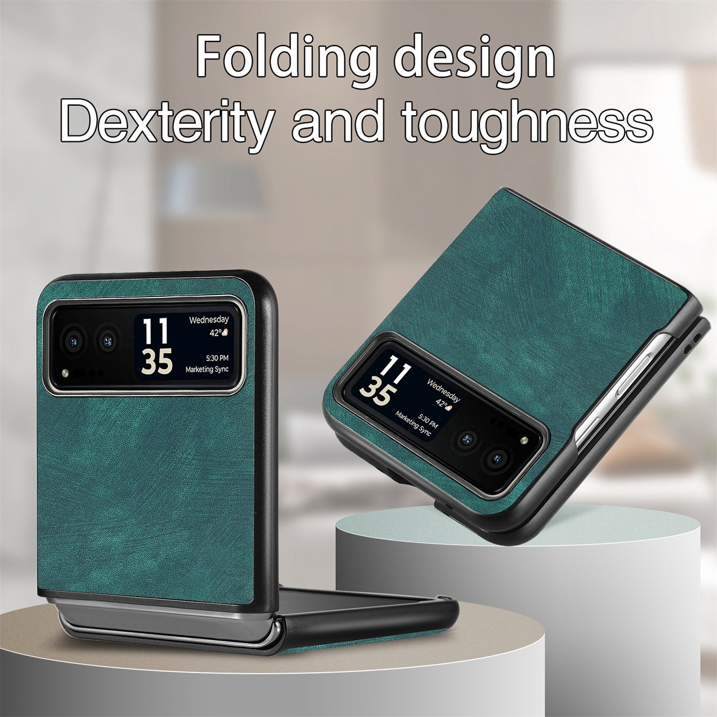 For Motorola Razr 40 5G Phone Case PU Leather Coated PC Case Skin-Touch Protective Cover