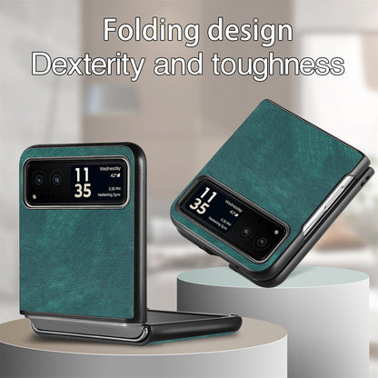 For Motorola Razr 40 5G Phone Case PU Leather Coated PC Case Skin-Touch Protective Cover