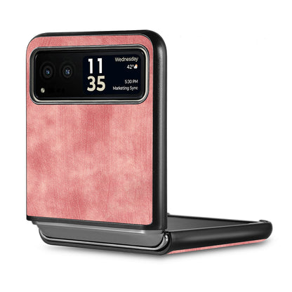 For Motorola Razr 40 5G Phone Case PU Leather Coated PC Case Skin-Touch Protective Cover
