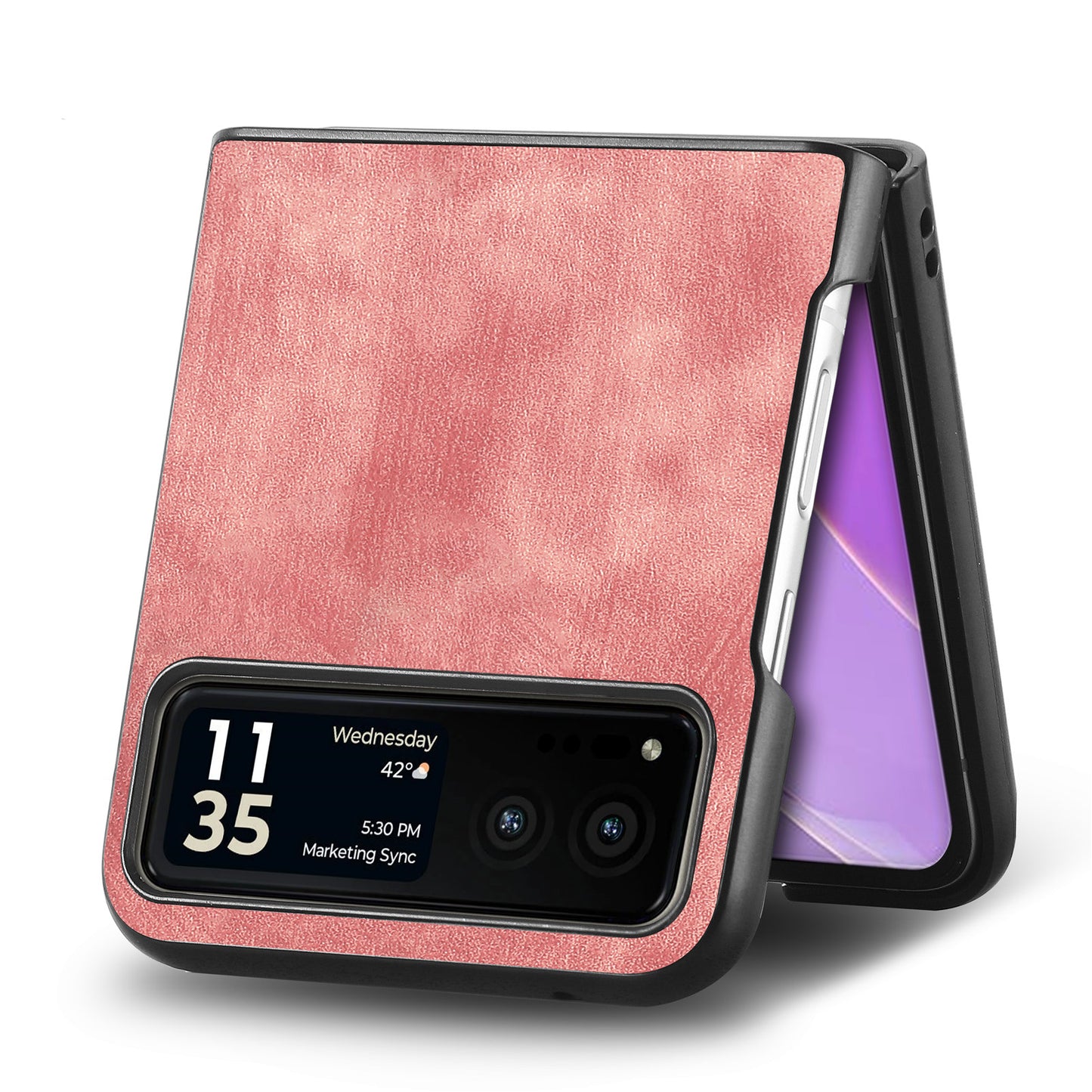 For Motorola Razr 40 5G Phone Case PU Leather Coated PC Case Skin-Touch Protective Cover