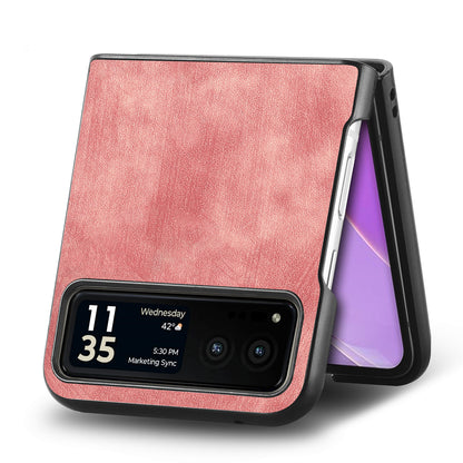 For Motorola Razr 40 5G Phone Case PU Leather Coated PC Case Skin-Touch Protective Cover