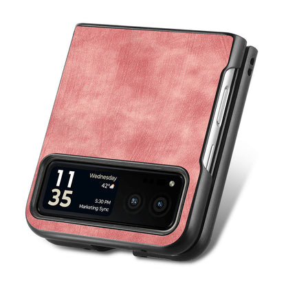 For Motorola Razr 40 5G Phone Case PU Leather Coated PC Case Skin-Touch Protective Cover