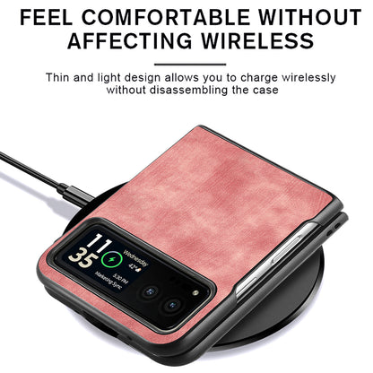 For Motorola Razr 40 5G Phone Case PU Leather Coated PC Case Skin-Touch Protective Cover