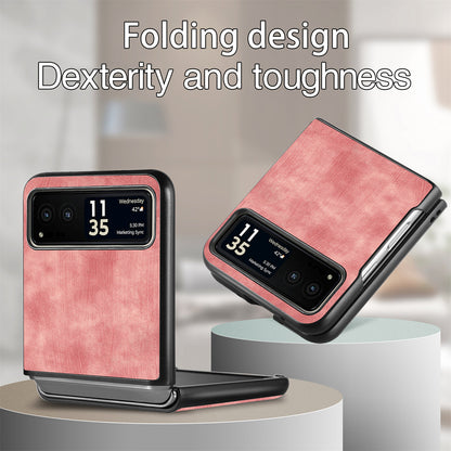 For Motorola Razr 40 5G Phone Case PU Leather Coated PC Case Skin-Touch Protective Cover