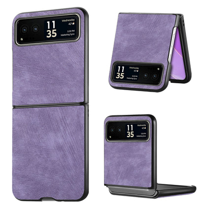For Motorola Razr 40 5G Phone Case PU Leather Coated PC Case Skin-Touch Protective Cover