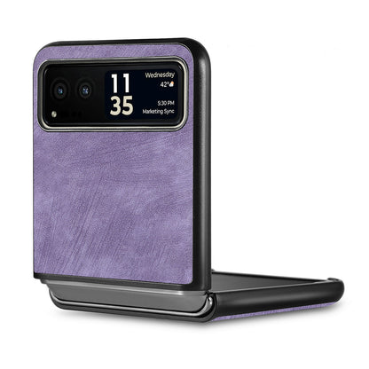 For Motorola Razr 40 5G Phone Case PU Leather Coated PC Case Skin-Touch Protective Cover
