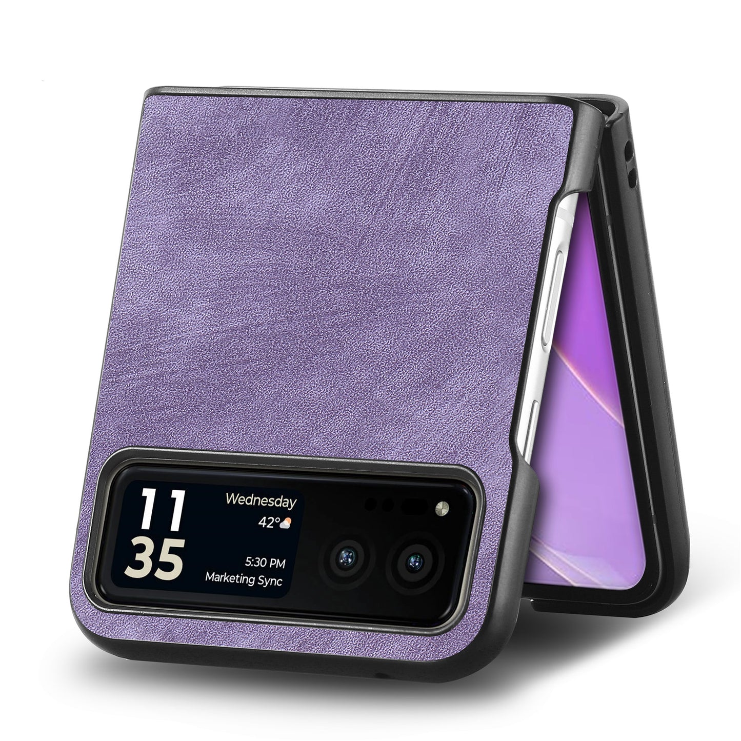 For Motorola Razr 40 5G Phone Case PU Leather Coated PC Case Skin-Touch Protective Cover