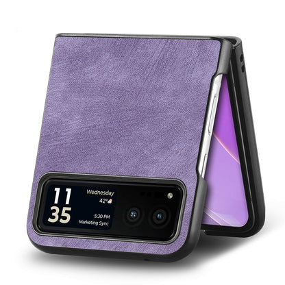 For Motorola Razr 40 5G Phone Case PU Leather Coated PC Case Skin-Touch Protective Cover