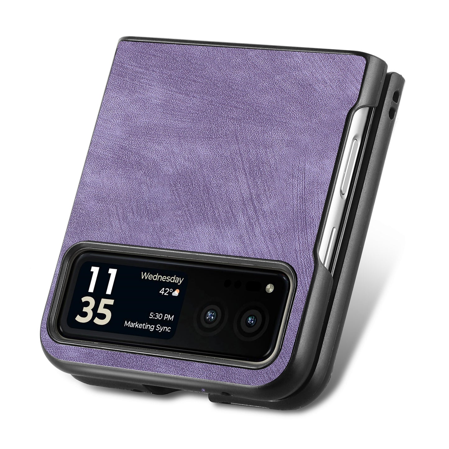 For Motorola Razr 40 5G Phone Case PU Leather Coated PC Case Skin-Touch Protective Cover