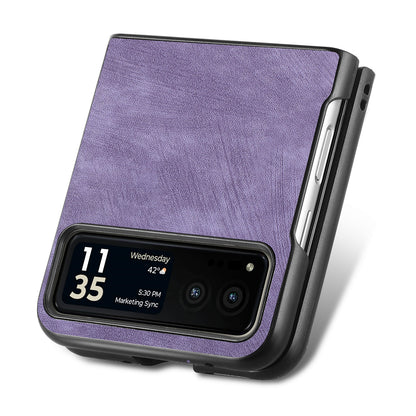 For Motorola Razr 40 5G Phone Case PU Leather Coated PC Case Skin-Touch Protective Cover