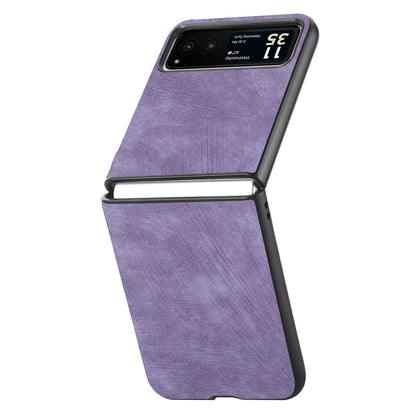 For Motorola Razr 40 5G Phone Case PU Leather Coated PC Case Skin-Touch Protective Cover