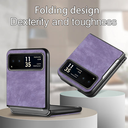 For Motorola Razr 40 5G Phone Case PU Leather Coated PC Case Skin-Touch Protective Cover
