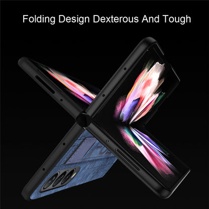 Telescopic Wristband Phone Cover for Samsung Galaxy Z Fold5 5G , PU Leather+PC Phone Case with Pen Slot