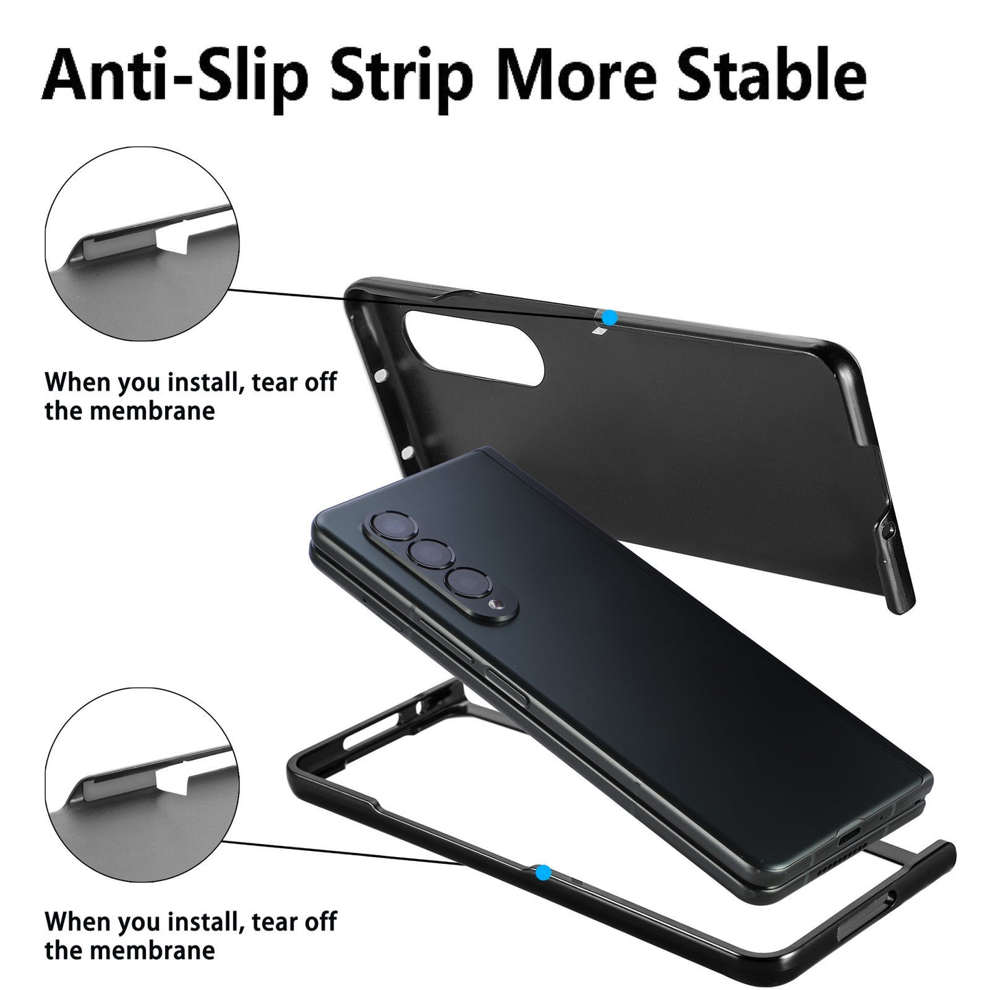 Telescopic Wristband Phone Cover for Samsung Galaxy Z Fold5 5G , PU Leather+PC Phone Case with Pen Slot