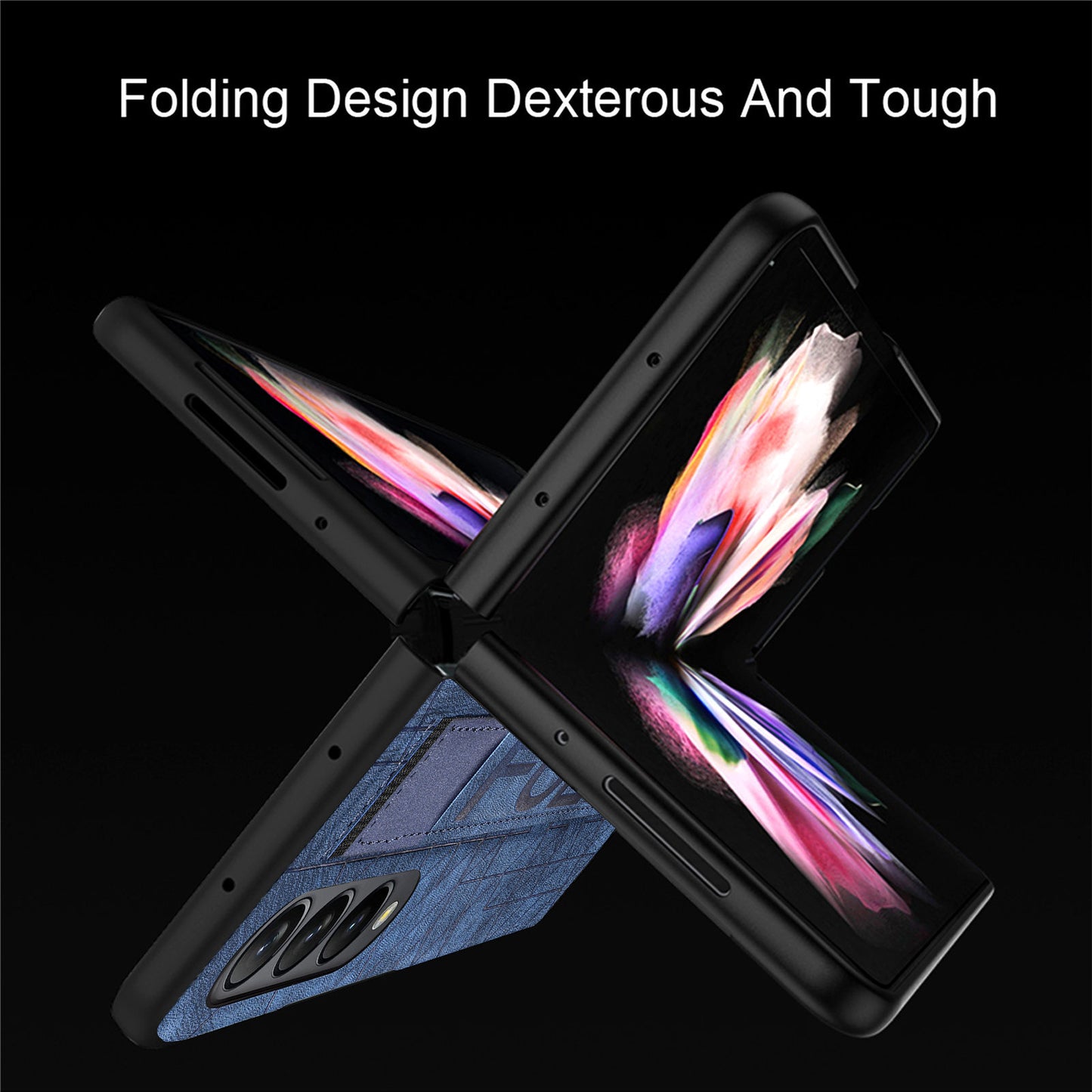 Telescopic Wristband Phone Cover for Samsung Galaxy Z Fold5 5G , PU Leather+PC Phone Case with Pen Slot