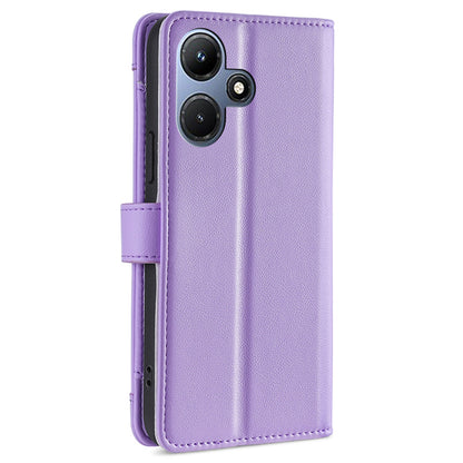 For Infinix Hot 30i Wallet Case Zipper Pocket Flip Stand PU Leather Phone Cover with Shoulder Strap and Wrist Strap