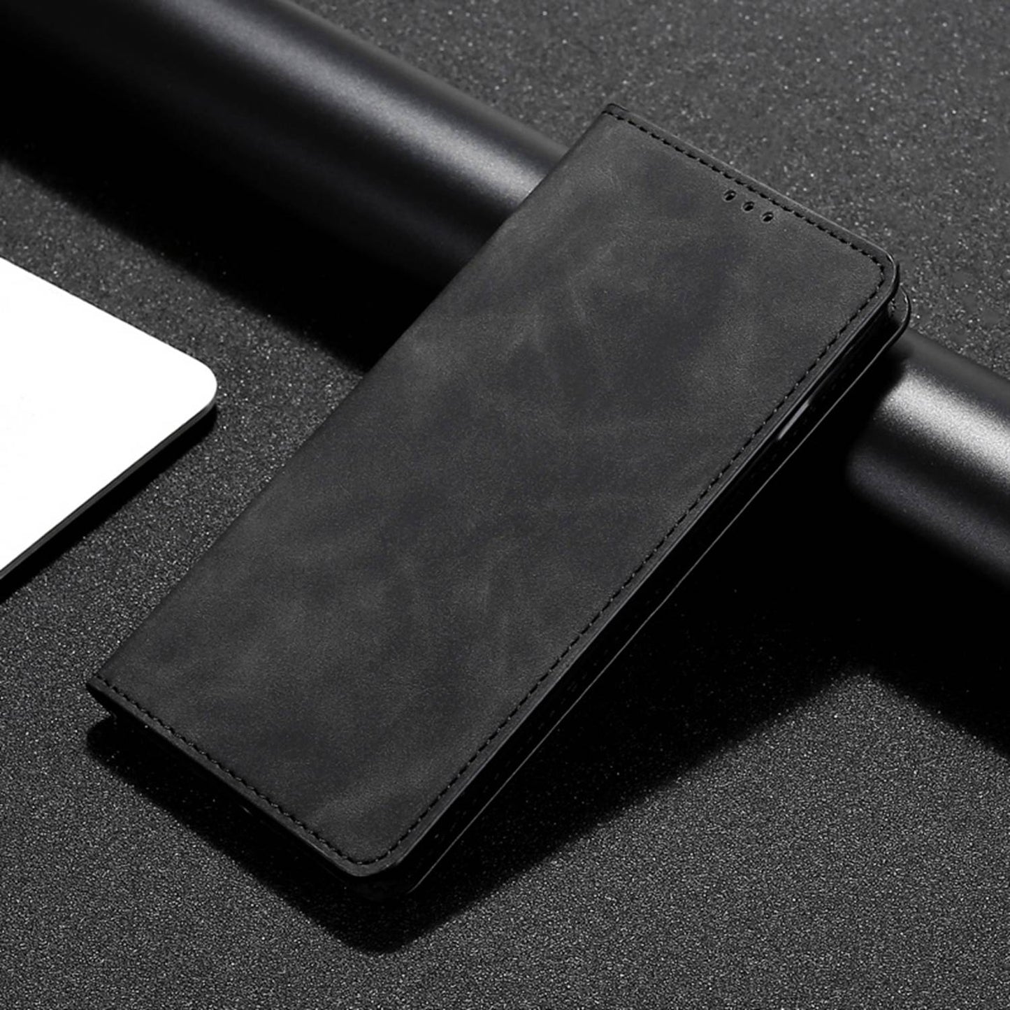 For Infinix Hot 30i Stand PU Leather Case Skin-touch Phone Cover with Card Holder