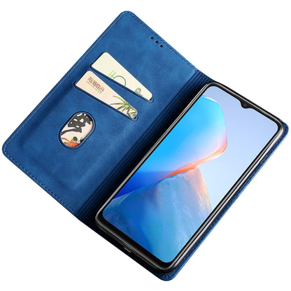 For Infinix Hot 30i Stand PU Leather Case Skin-touch Phone Cover with Card Holder