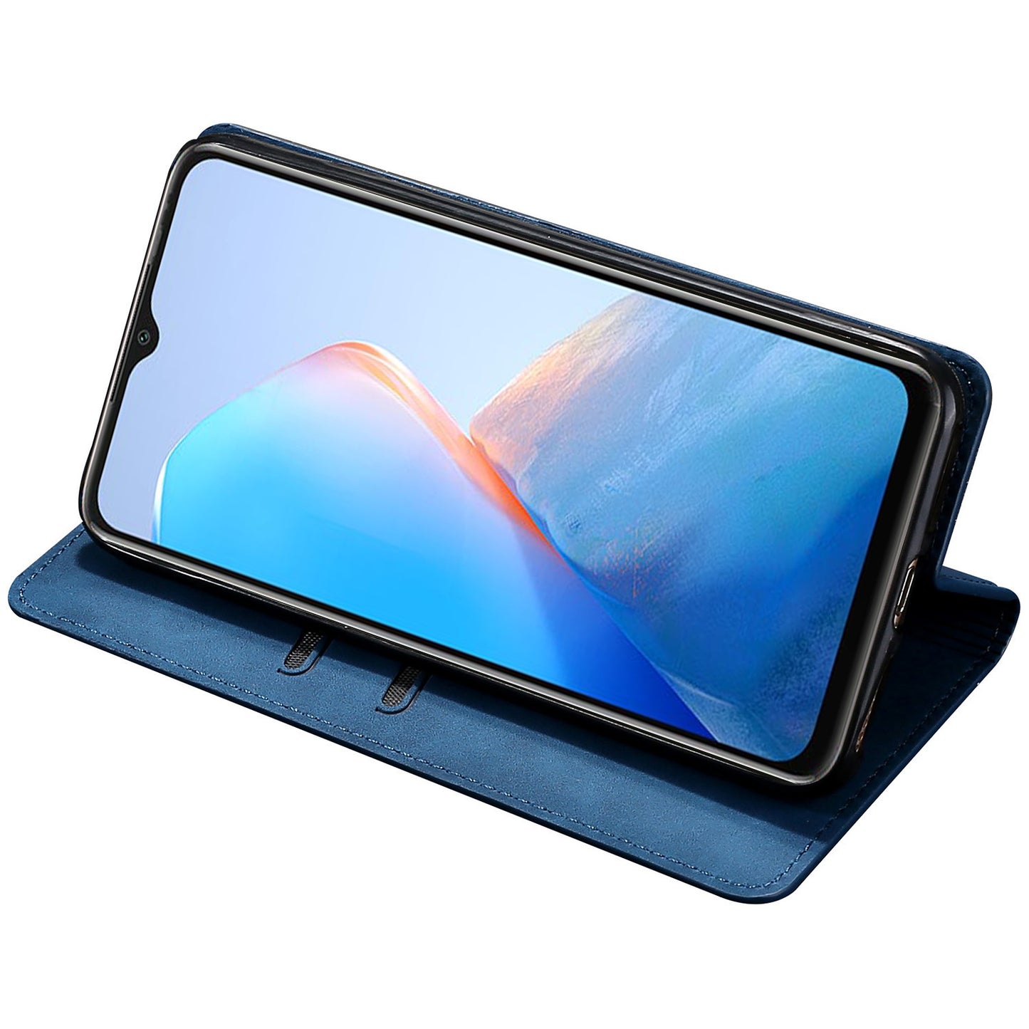 For Infinix Hot 30i Stand PU Leather Case Skin-touch Phone Cover with Card Holder