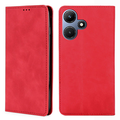 For Infinix Hot 30i Stand PU Leather Case Skin-touch Phone Cover with Card Holder