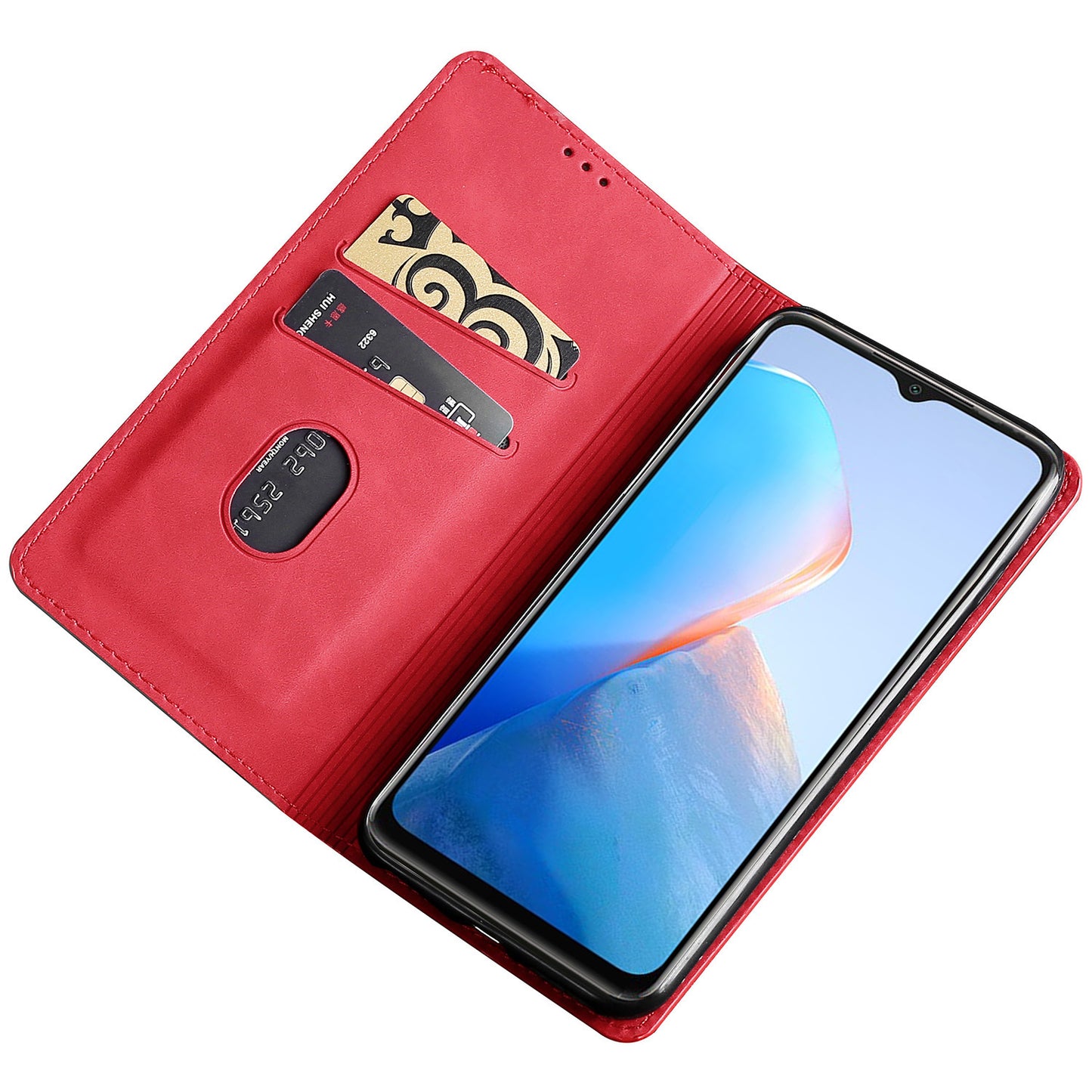 For Infinix Hot 30i Stand PU Leather Case Skin-touch Phone Cover with Card Holder